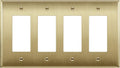 LIDER Metal 4-Gang Wall Plate Brushed Brass - Durable Decorative Cover