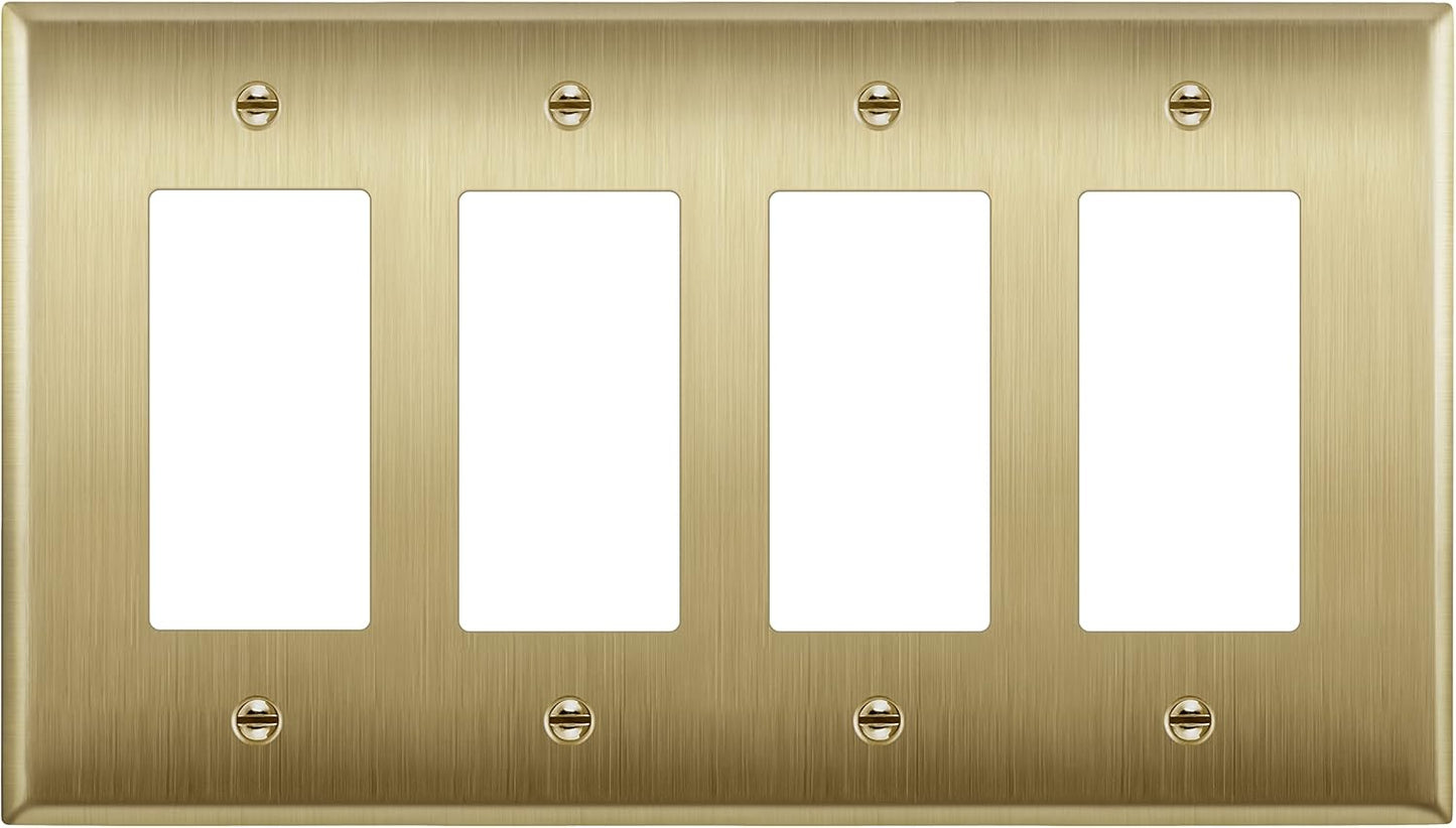 LIDER Decorator Metal Wall Plate - Brushed Brass Finish
