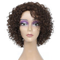 Short Curly Human Hair Wig 8 in - Natural Kinky Curly Wear and Go