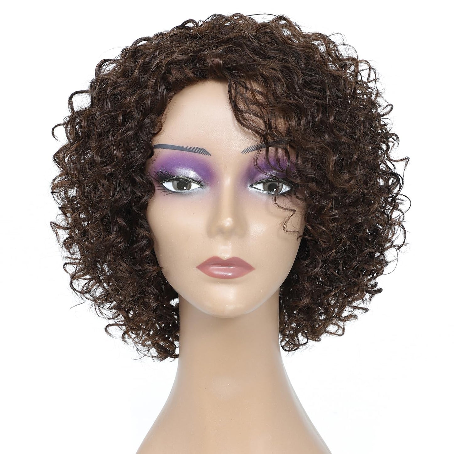 Short Curly Human Hair Wigs for Black Women - 8 Inch Kinky Style