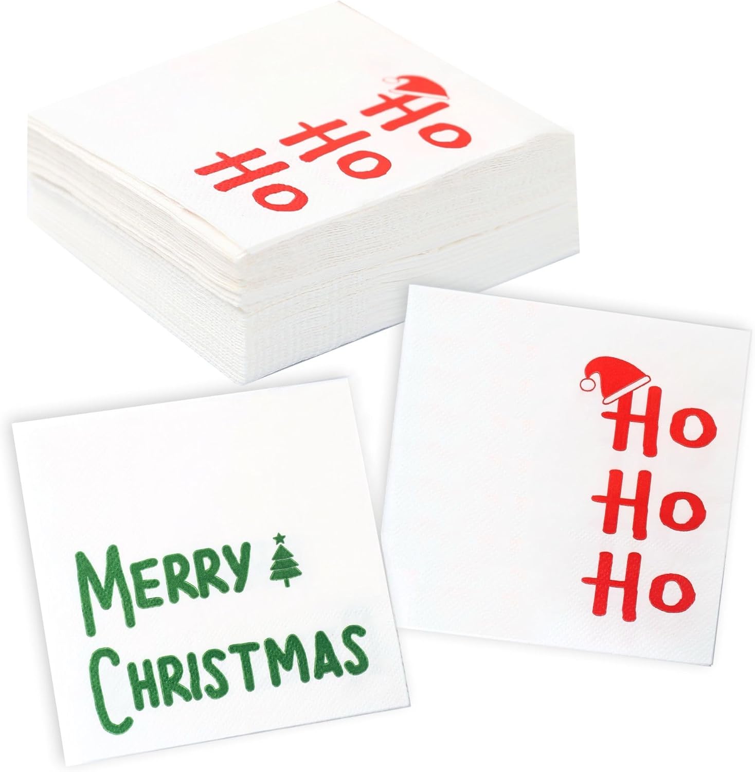 Winoo Christmas Cocktail Napkins - Festive 3-Ply Fun!