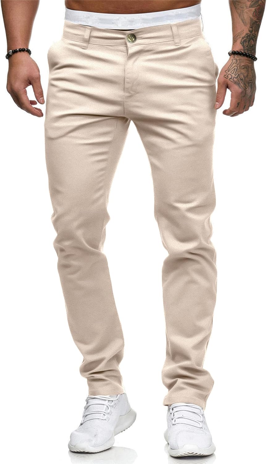 ALLABREVE Men's Chinos Casual Dress Pants for Stylish Comfort
