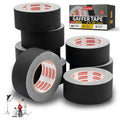 XFasten Black Gaffers Tape 2 in x 30 yd 8-Pack - Durable Matte