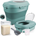 Rice Storage Bin Cereal Containers - Collapsible 13-50lb Dispenser