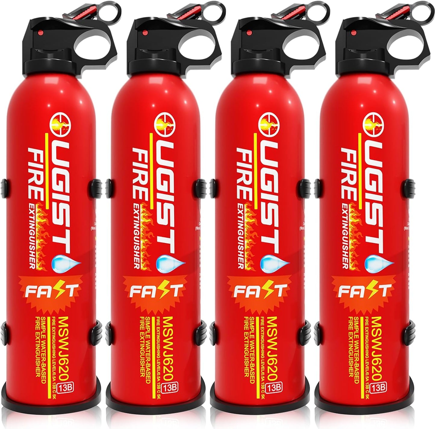 Compact Fire Extinguisher for Vehicle & Home - 620ml 4 Count
