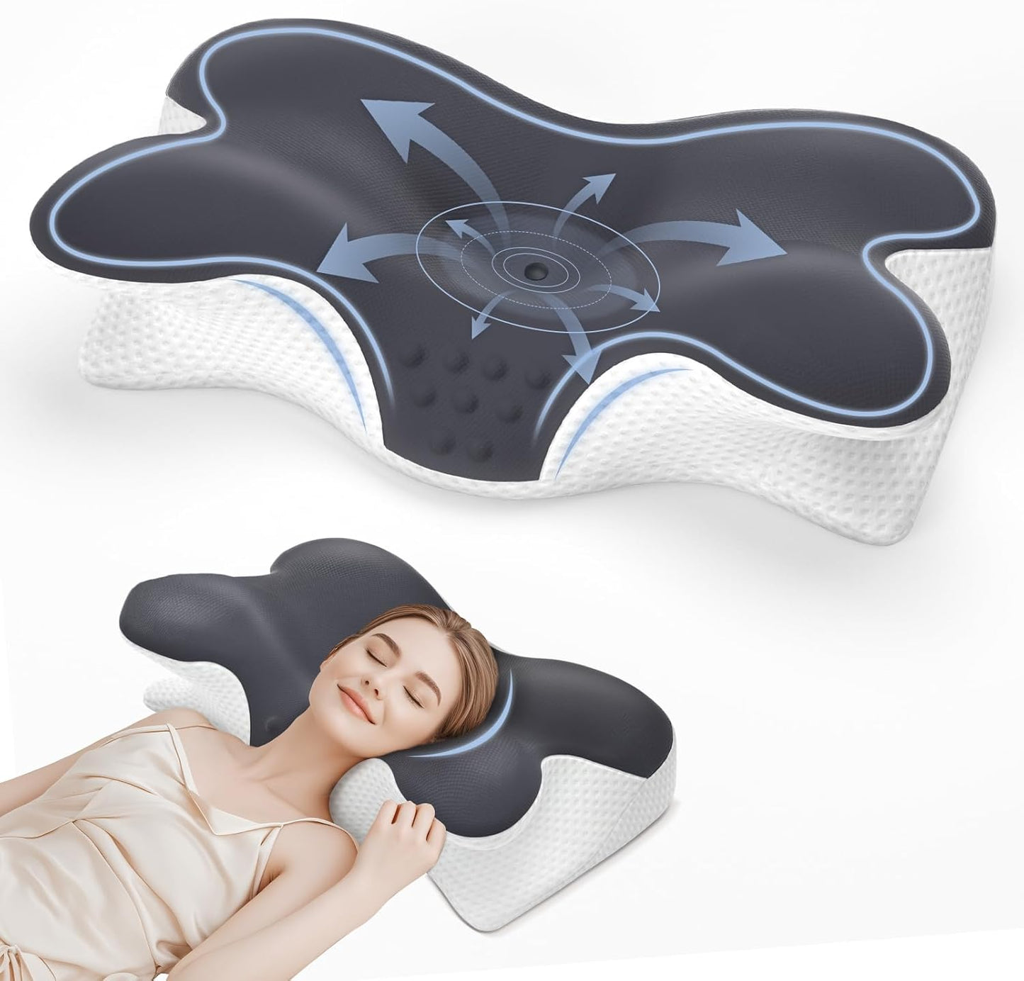 Cervical Neck Pillow for Pain Relief and Ergonomic Support