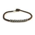 Brown Anklet with Beaded Hematite Stones for Men Women Teens