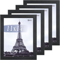 VCK 11x14 Picture Frame Set of 4 - Elegant Black Wood Frames