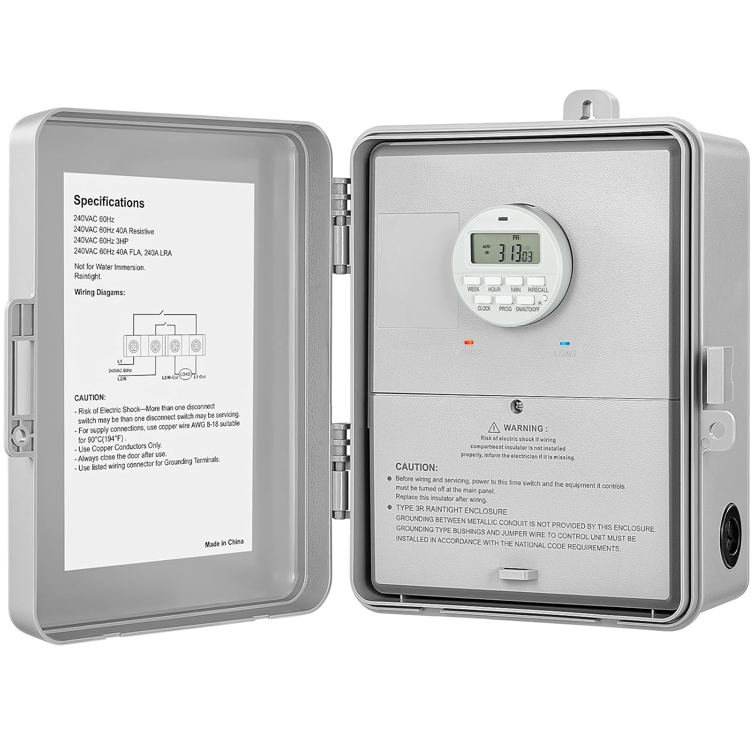 SURAIELEC Digital Pool Timer for 240V 3HP Equipment Control