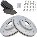 TRQ Front Brake Pad & Rotor Kit Semi-Metallic - Reliable Stopping