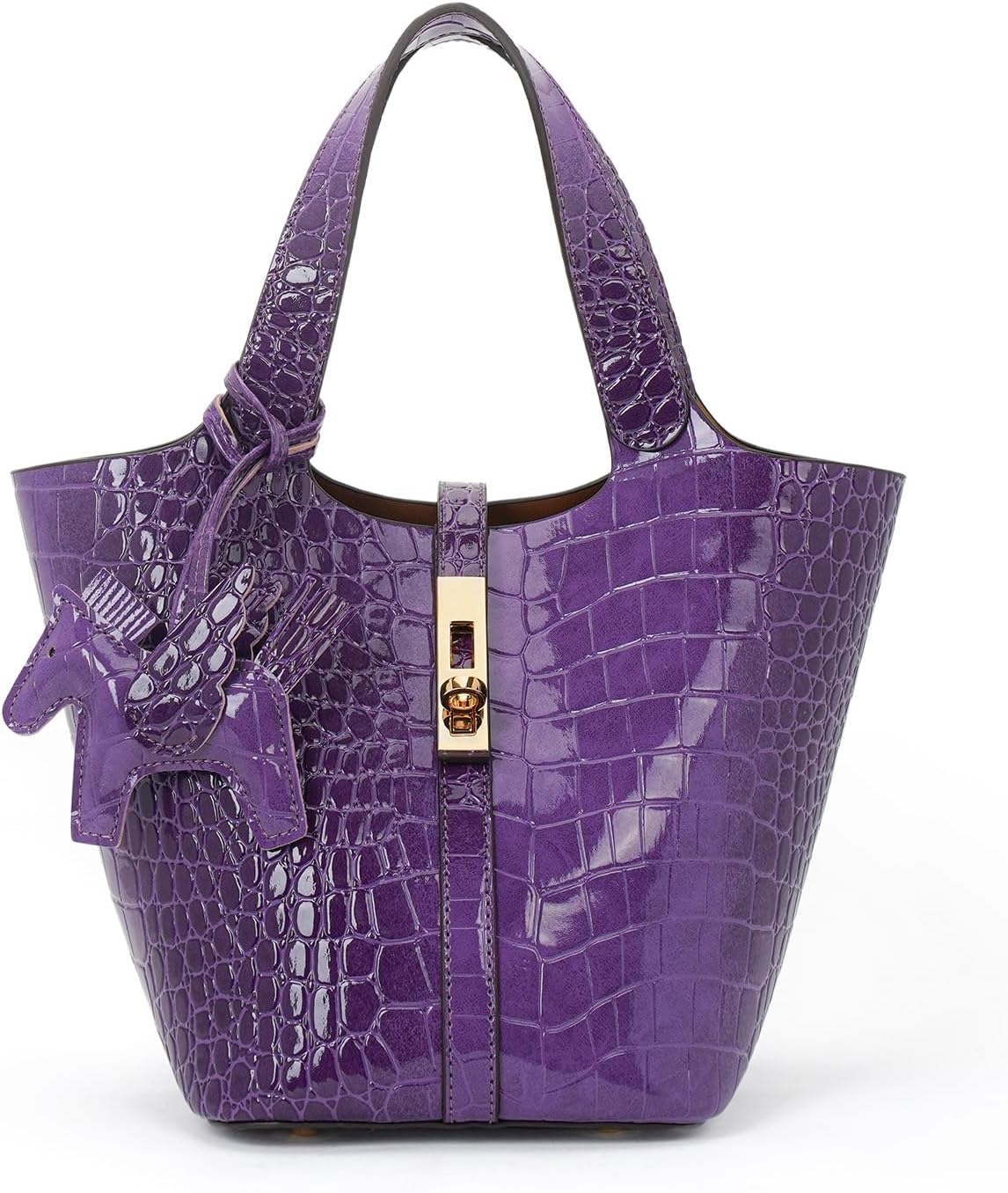 Vegan Leather Bucket Purse for Women - Stylish Tote Bag