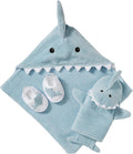Baby Shark Hooded Baby Towel 4-Piece Set - Gift-Ready Coastal Robe