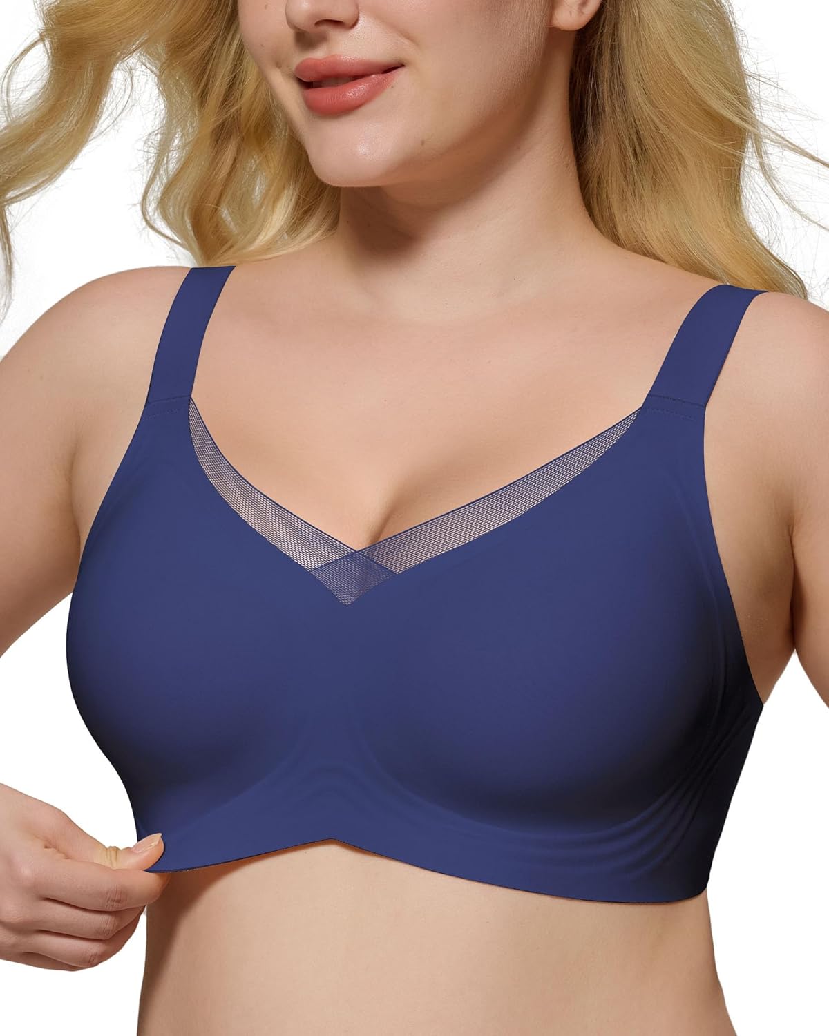 Seamless Mesh Lace Bras for Women with Full Coverage Support
