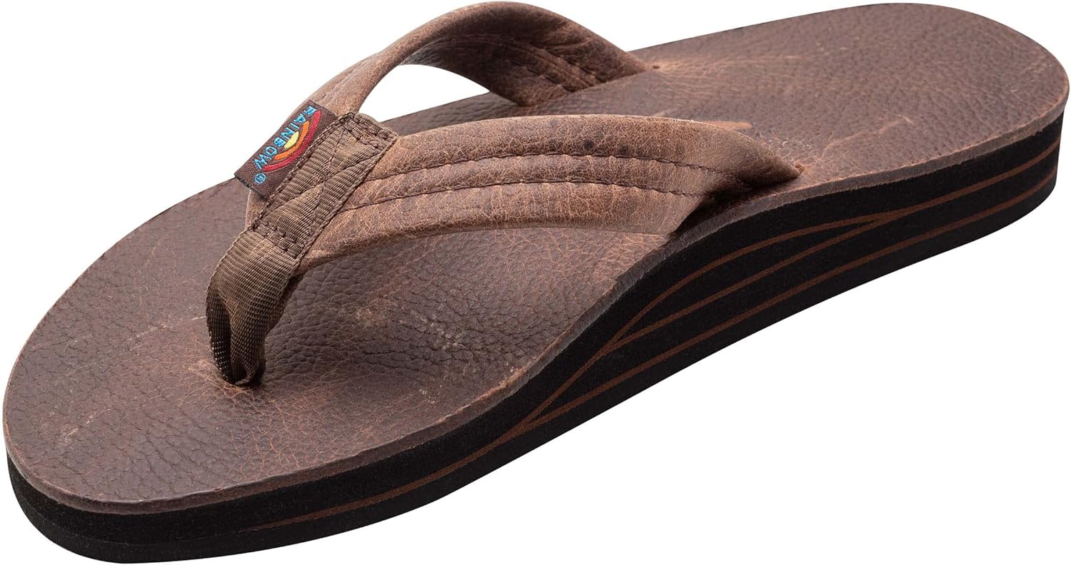 Rainbow Sandals Men's Double Layer Leather with Arch Support