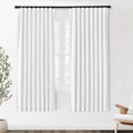 SHINELAND Pure White Blackout Curtains Pleated with Hooks Rings - 72
