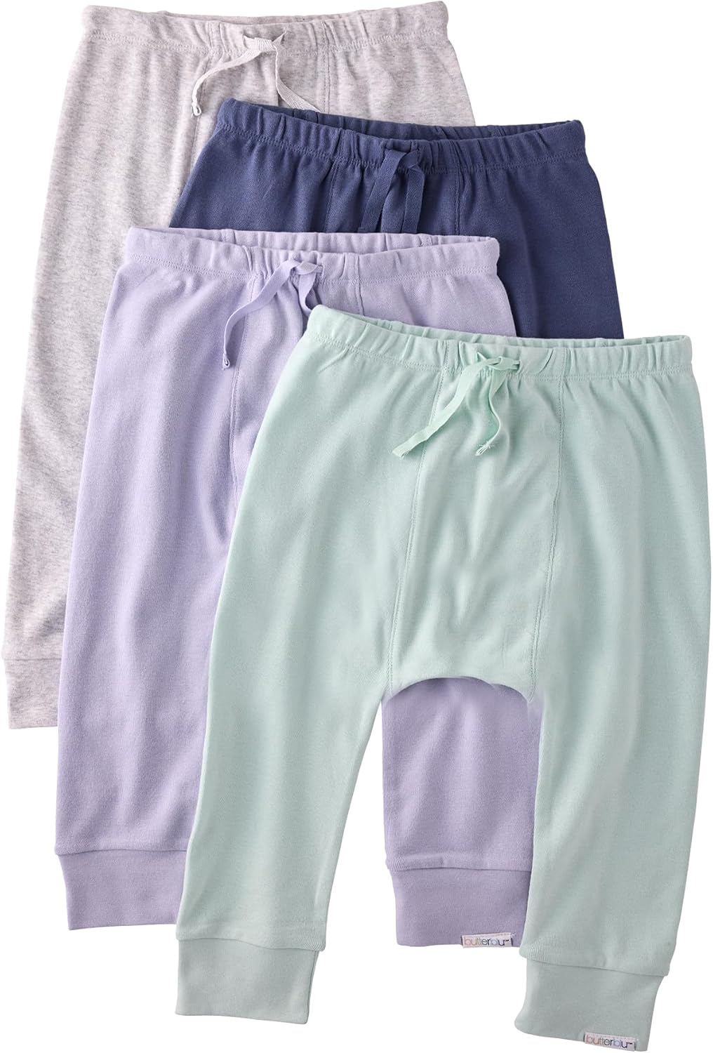 Unisex Baby Jogger Pants 4-Pack in Organic Cotton for Comfort