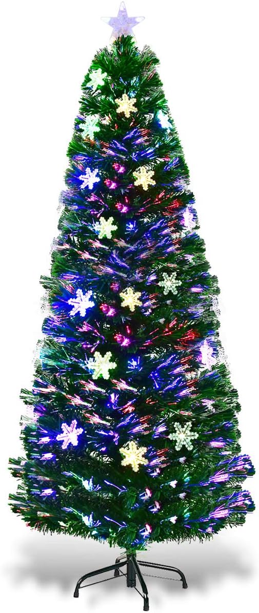 6ft Fiber Optic Artificial Christmas Tree with Colorful Lights