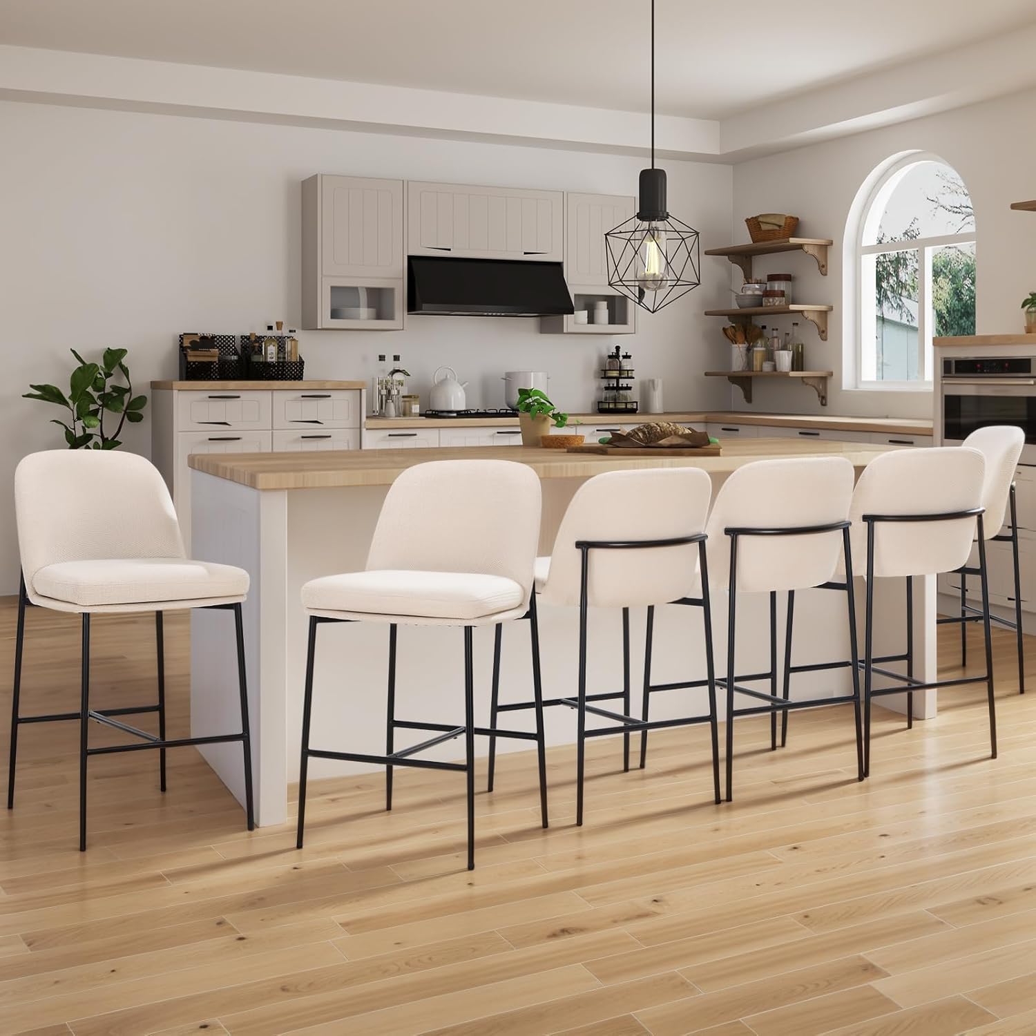 Modern 25 Inch Counter Height Bar Stools Set of 6 for Dining