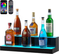LED Lighted Liquor Bottle Display 2-Tier 24 in - Multicolor Bar Shelf
