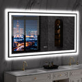LOAAO 72in x 36in LED Bathroom Mirror Black Framed - Dimmable, Fogless