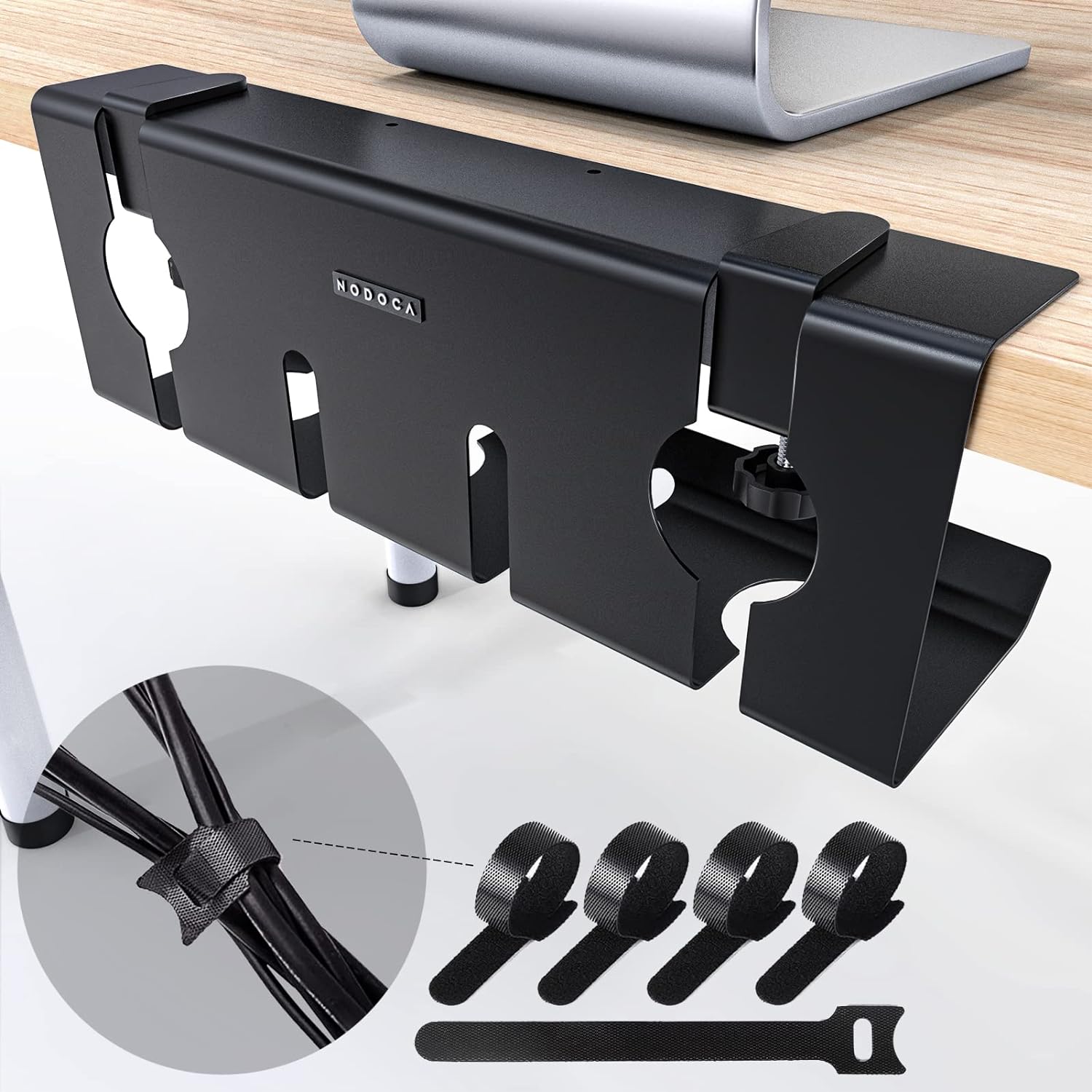 NODOCA No Drill Under Desk Cable Management Tray for Home Office