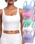 Womens Sports Bras 5 Packs - Longline Workout Crop Tops