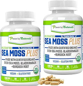 Organic Sea Moss Plus Capsules for Cell Health and Wellness