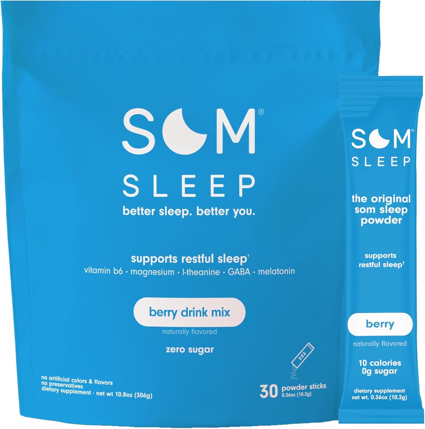 Som Sleep Powder Drink Mix for Restful Sleep and Recovery