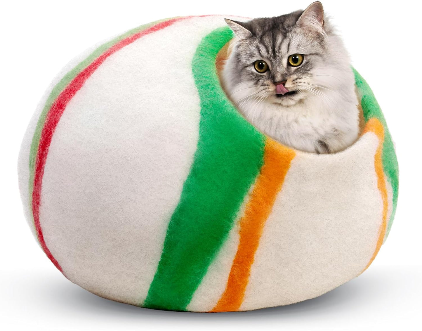 Woolygon Premium Felt Cat Cave Bed for Indoor Cats - Cozy Hideaway