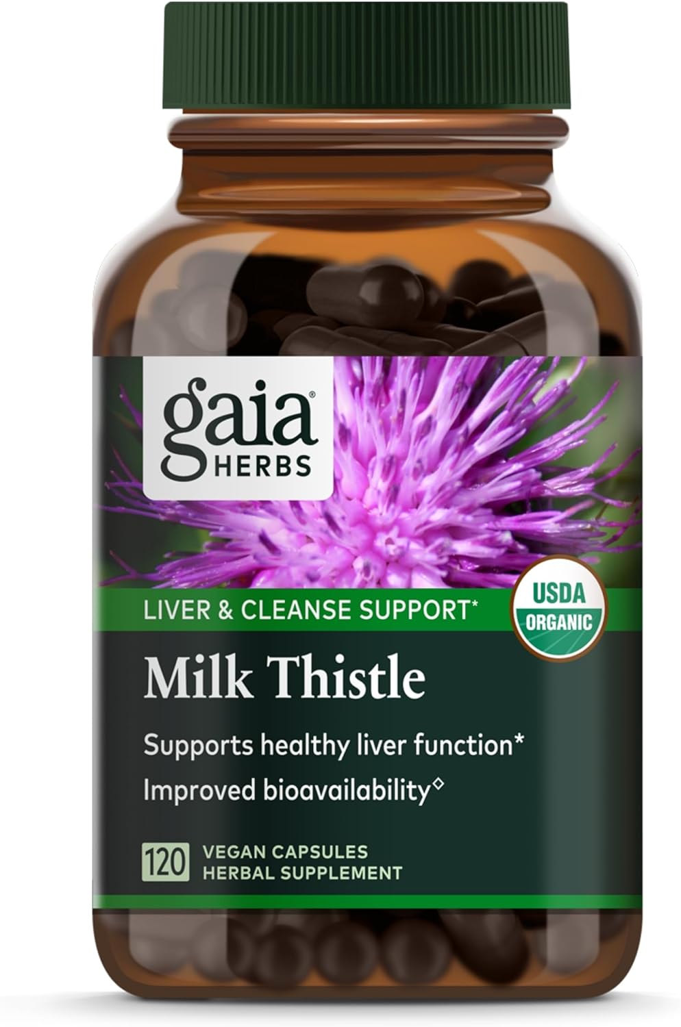 Gaia Herbs Milk Thistle Liver Supplement for Healthy Function