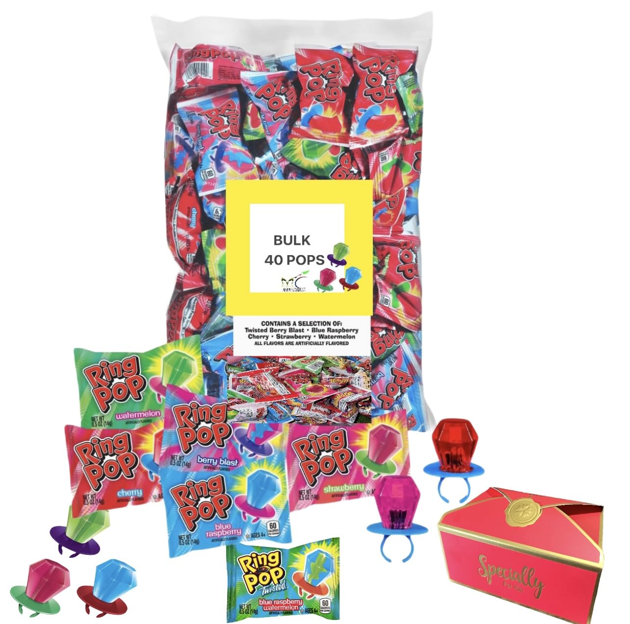RingPopps Lollipops 40 Count Perfect for Any Celebration