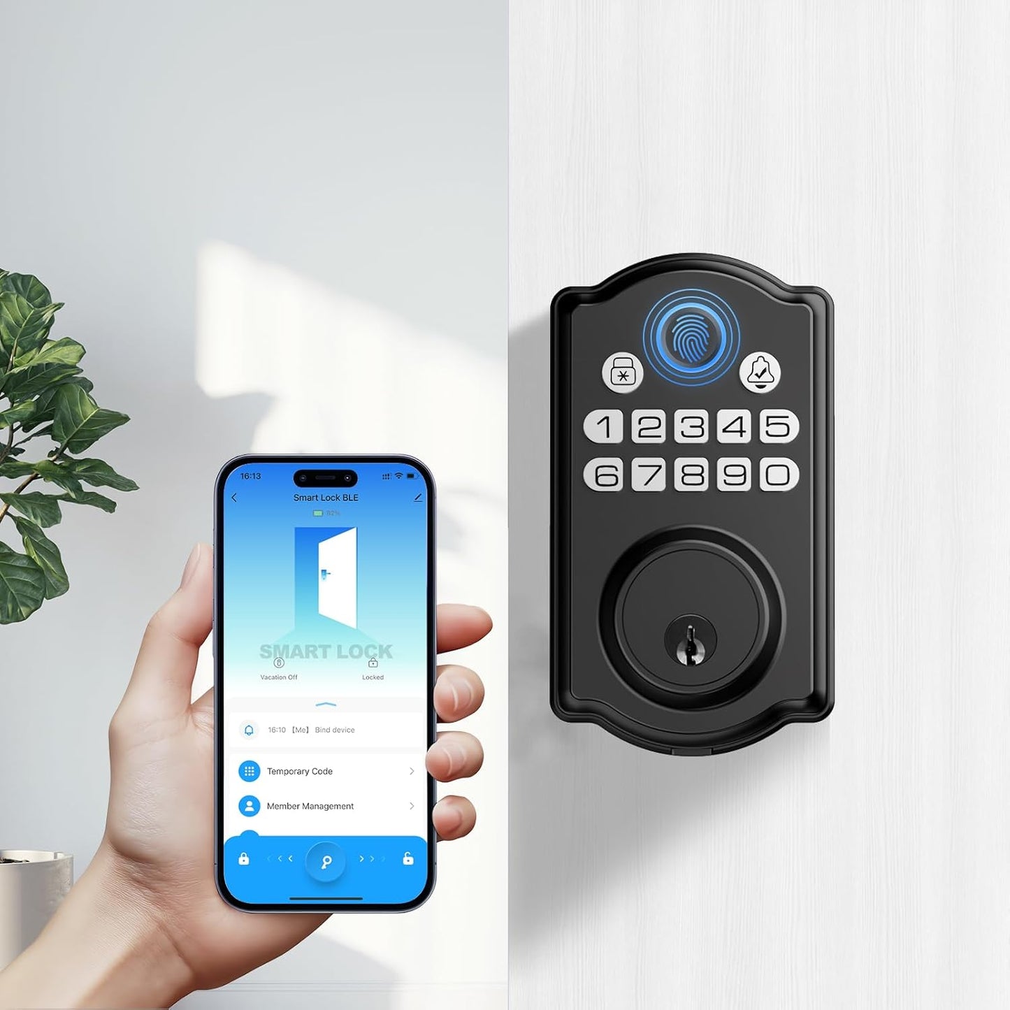 Keyless Entry Door Lock with Fingerprint Recognition and App Control