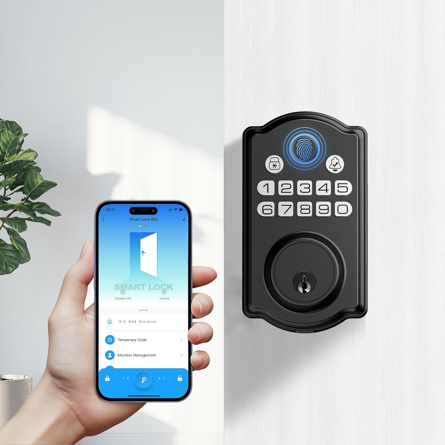 Keyless Entry Door Lock with Fingerprint Recognition and App Control