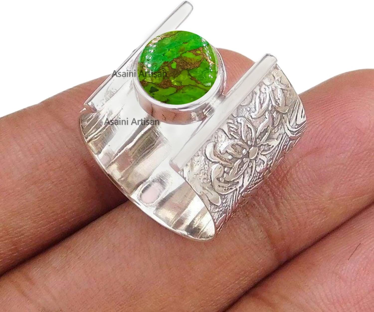7MM Round Gemstone Sterling Silver Gift Ring for Women