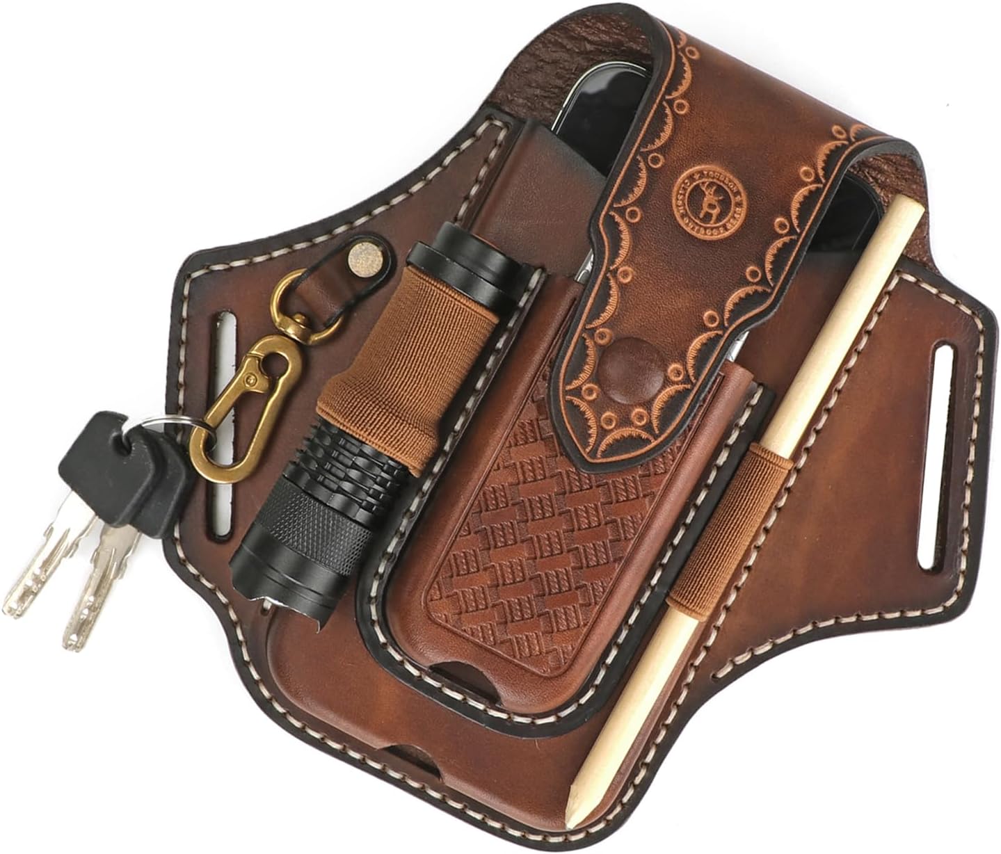 Tourbon Leather Cell Phone Holster Pouch Case for Belt Use