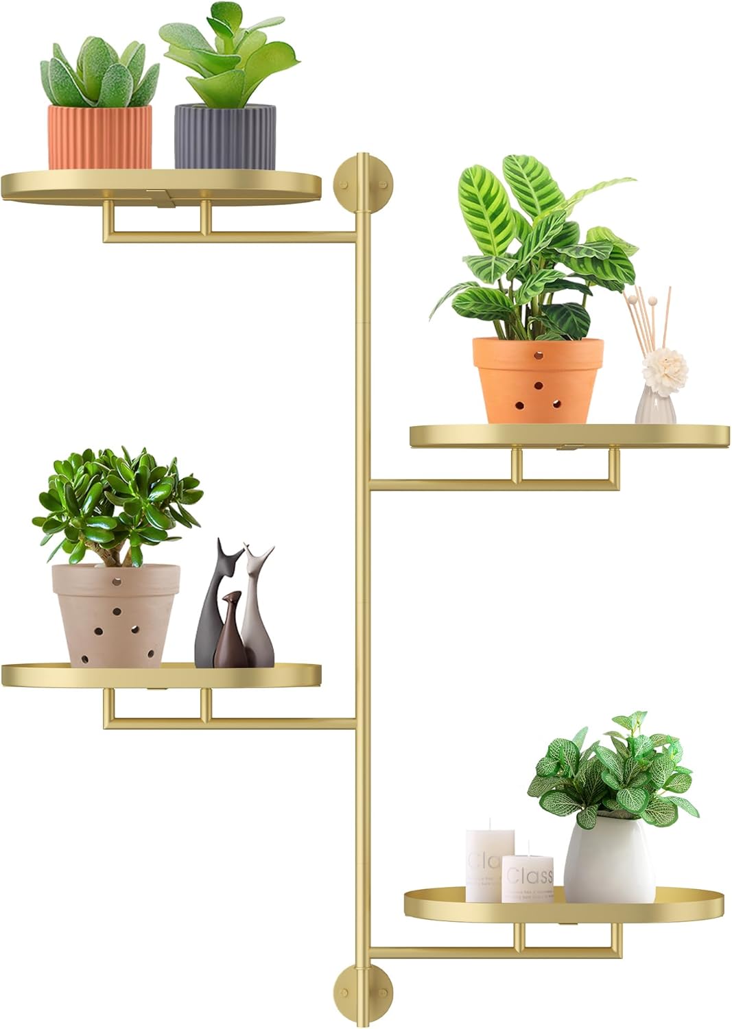 Rotating Window Shelves for Plants - 4-Tier Metal Corner Stand