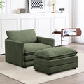 ROWHY Single Armchair with Ottoman - Plush Corduroy Convertible Chaise