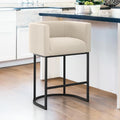 LUE BONA 27ft H Counter Height Bar Stools Linen Upholstered