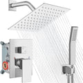 Midanya Shower Faucet Set with 8in Square Rain Head - Modern Wall
