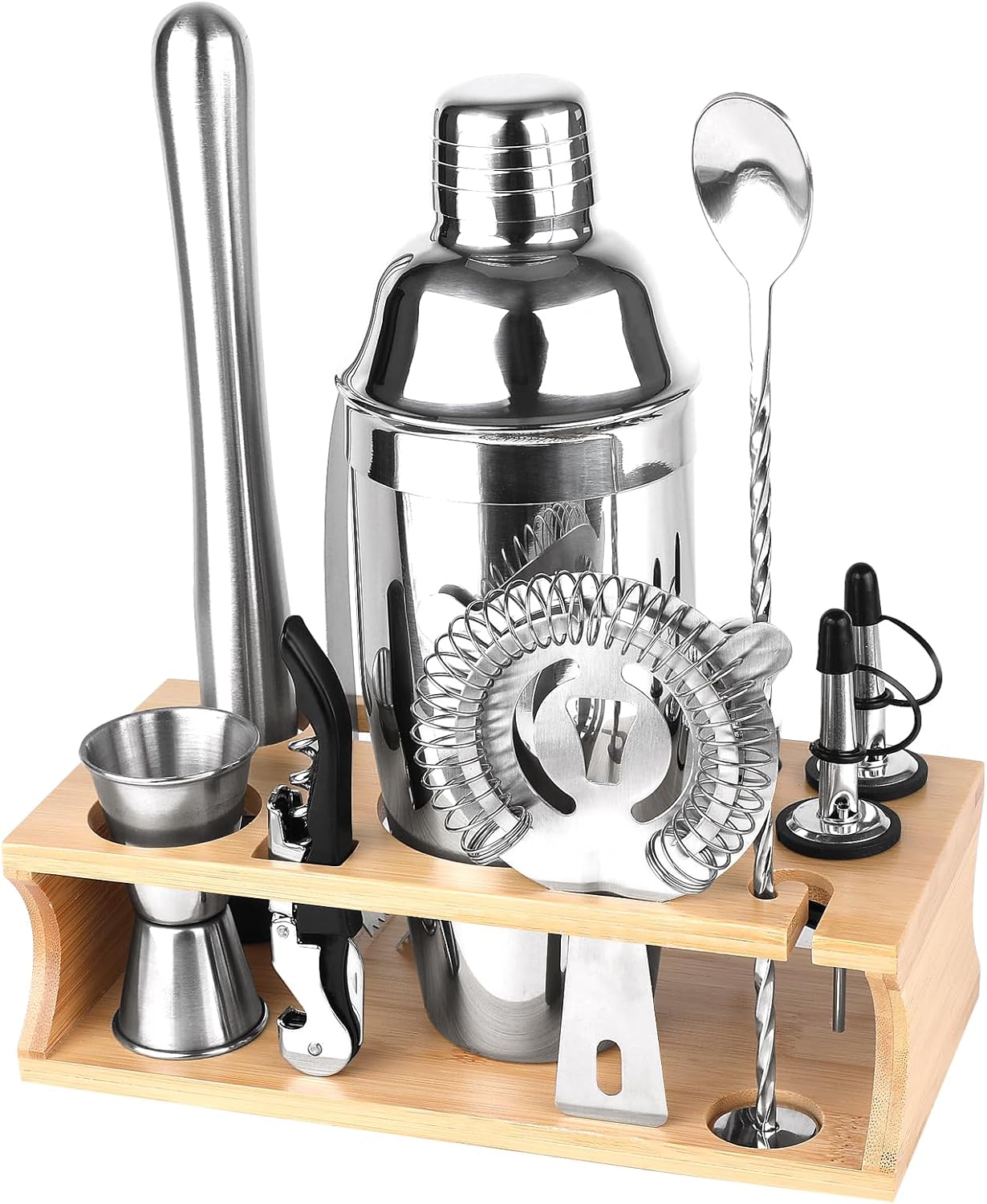 11-Piece Bartender Kit with Stand: Shake Up Perfect Cocktails!