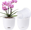 Orchid Pots with Holes 2 Pack - Self Watering Double-Layer Repotting