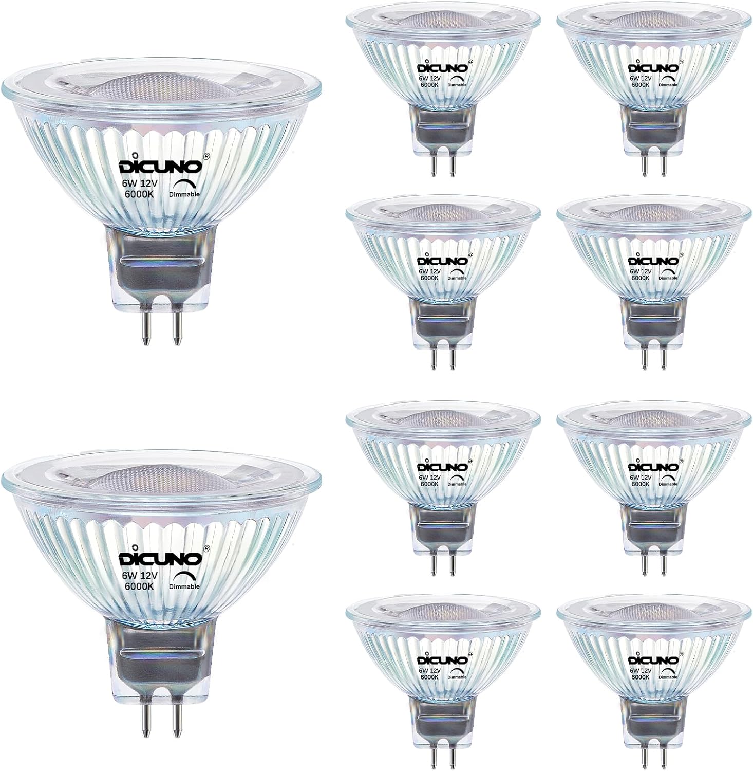 DiCUNO MR16 LED Bulb Dimmable 60W Equivalent for Bright Lighting