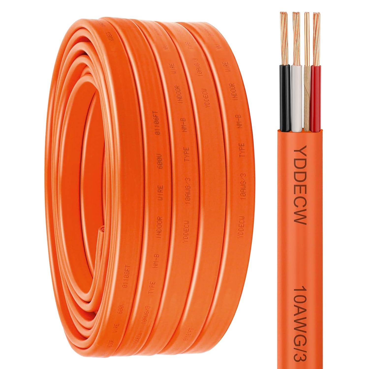 10/3 NM-B Wire with Ground - 50FT Copper Indoor Cable