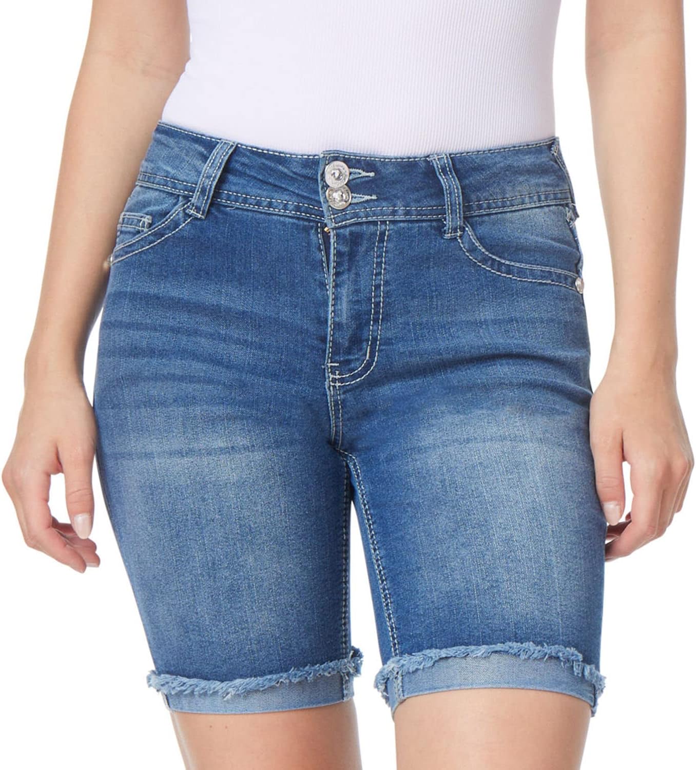 Luscious Curvy 9-inch Mid-Rise Bermuda Shorts for Women