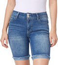 WallFlower Women's Luscious Curvy 9-inch Mid-Rise Bermuda Shorts Shoes