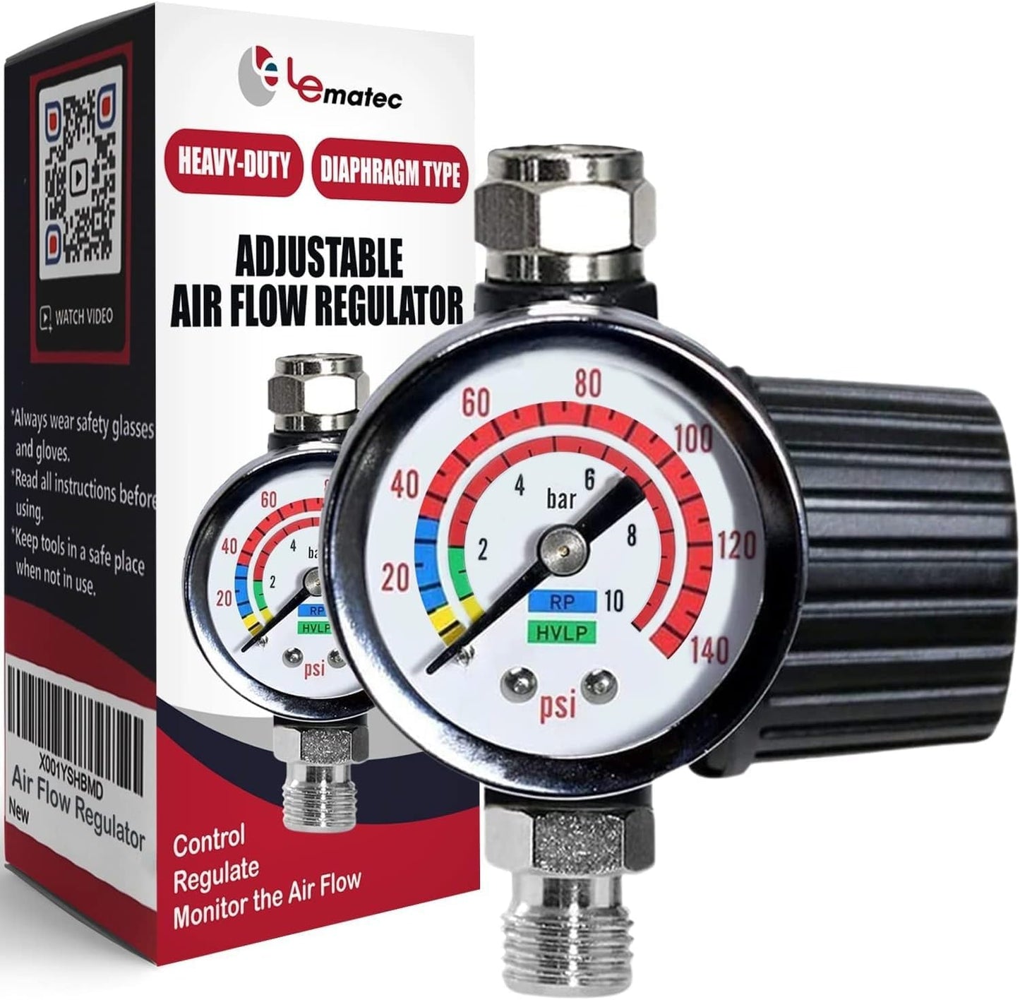 LE LEMATEC Airflow Regulator: 140 PSI Control