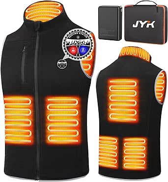 JYK Men's Polar Fleece Heated Vest with 6 Heating Zones Review