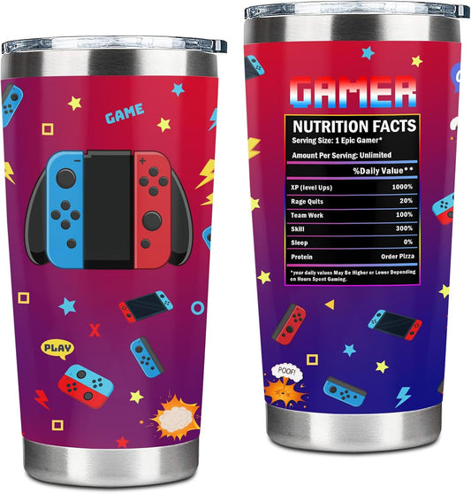 Game On: 20oz Stainless Steel Gaming Tumbler
