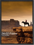 24x32 Picture Frame Black Engineered Wood Frame - Lightweight Wall