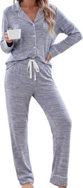Leikar Button Up Pajama Set For Women Long Sleeve - Soft Viscose Blend